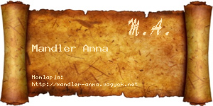 Mandler Anna névjegykártya